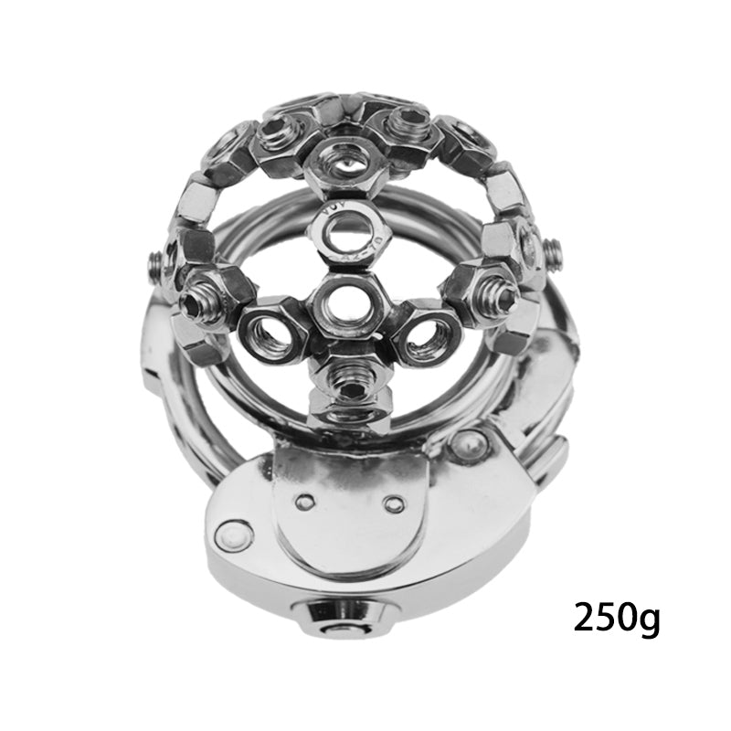 🔩 Nut-Lock Style Male Chastity Cage – Built-in Lock, Heavy Duty, Optional M6 Torment Upgrade
