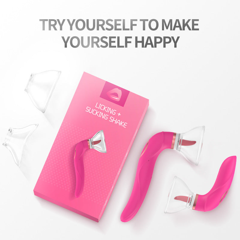 Oral Sucker Tongue Licking Vibrator - Double End G Spot Clit Stimulator Sex Toys for Women
