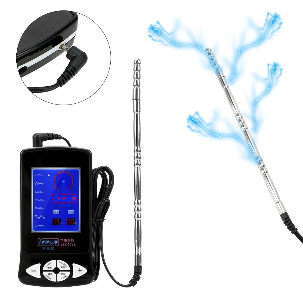 E-Stim Anal Plug Electrosex Prostate Massager - Electrode Pad Shocking G Spot Anal Stimulation