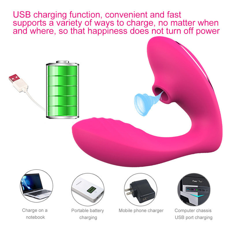 Clit Sucking Vibrating Anal Dildo - Double End Clitroral G Spot Prostate Massager