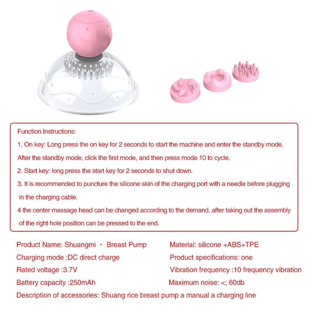Nipple Sucker Massager - Breast Pump Rotating Clamp Stimluation Women Sex Toys Novelty Gifts