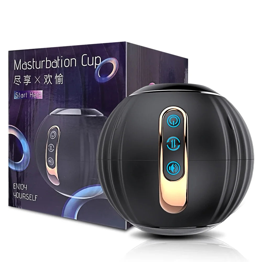Blowjob Adult Stroker Male Masturbator - Rotation Oral Electric Pocket Pussy Thrusting Sex Toy for Men