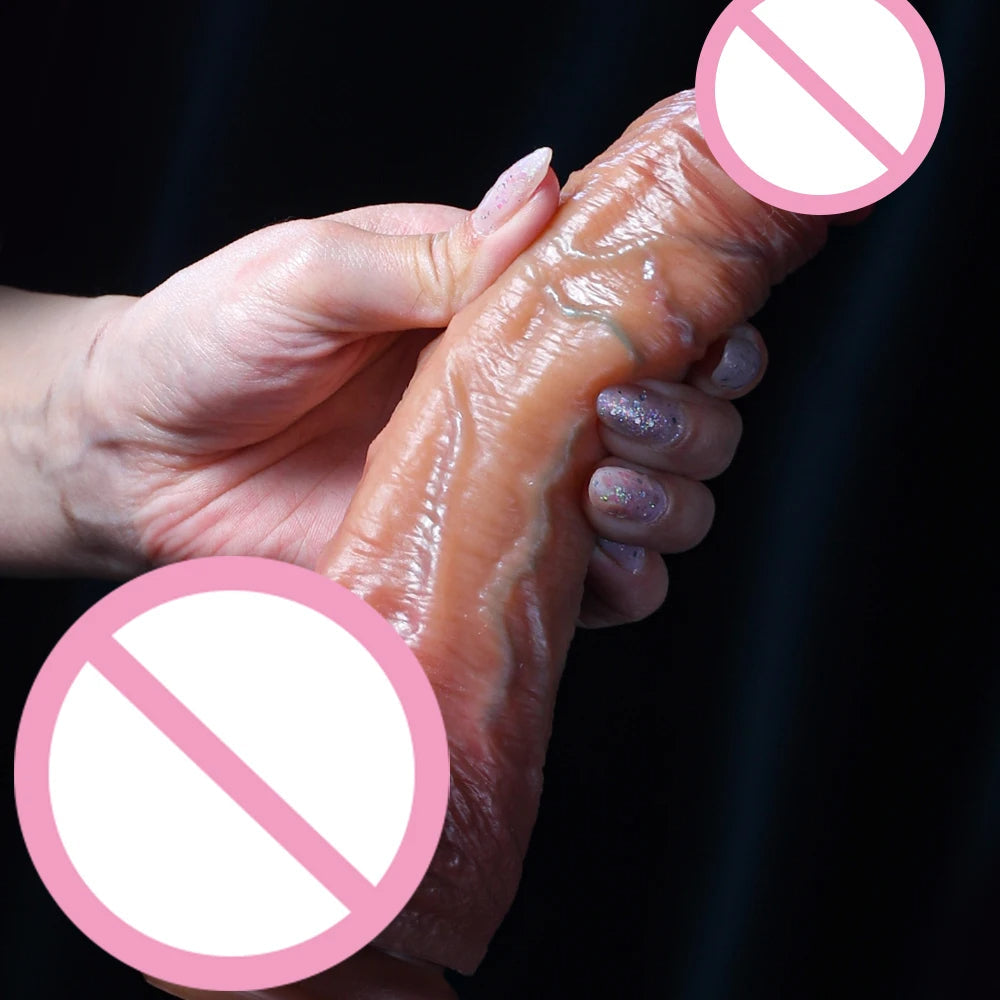 Realistic Dildo G Spot Prostate Massage - Strap On Lifelike Skin Sliding Dildos Butt Plug