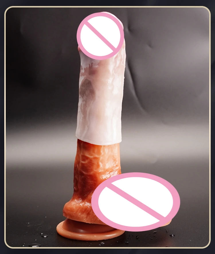 Silicone Cock Sleeve Condom Sex Toy for Men - Stretchy Penis Massage Pocket Pussys