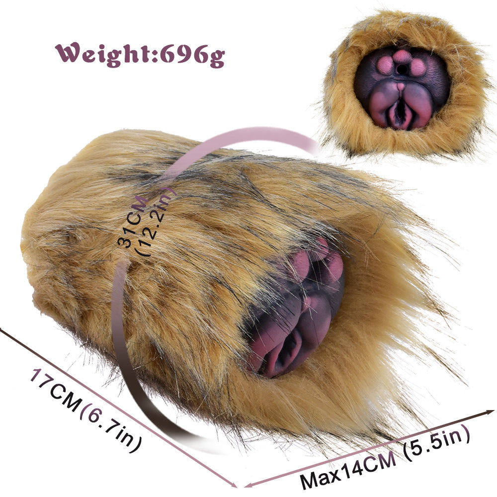 Domlust Furry Cat Pocket Pussy – Platinum Silicone Fantasy Animal Vaginal Masturbator Feline Fetish Sex Toy for Men