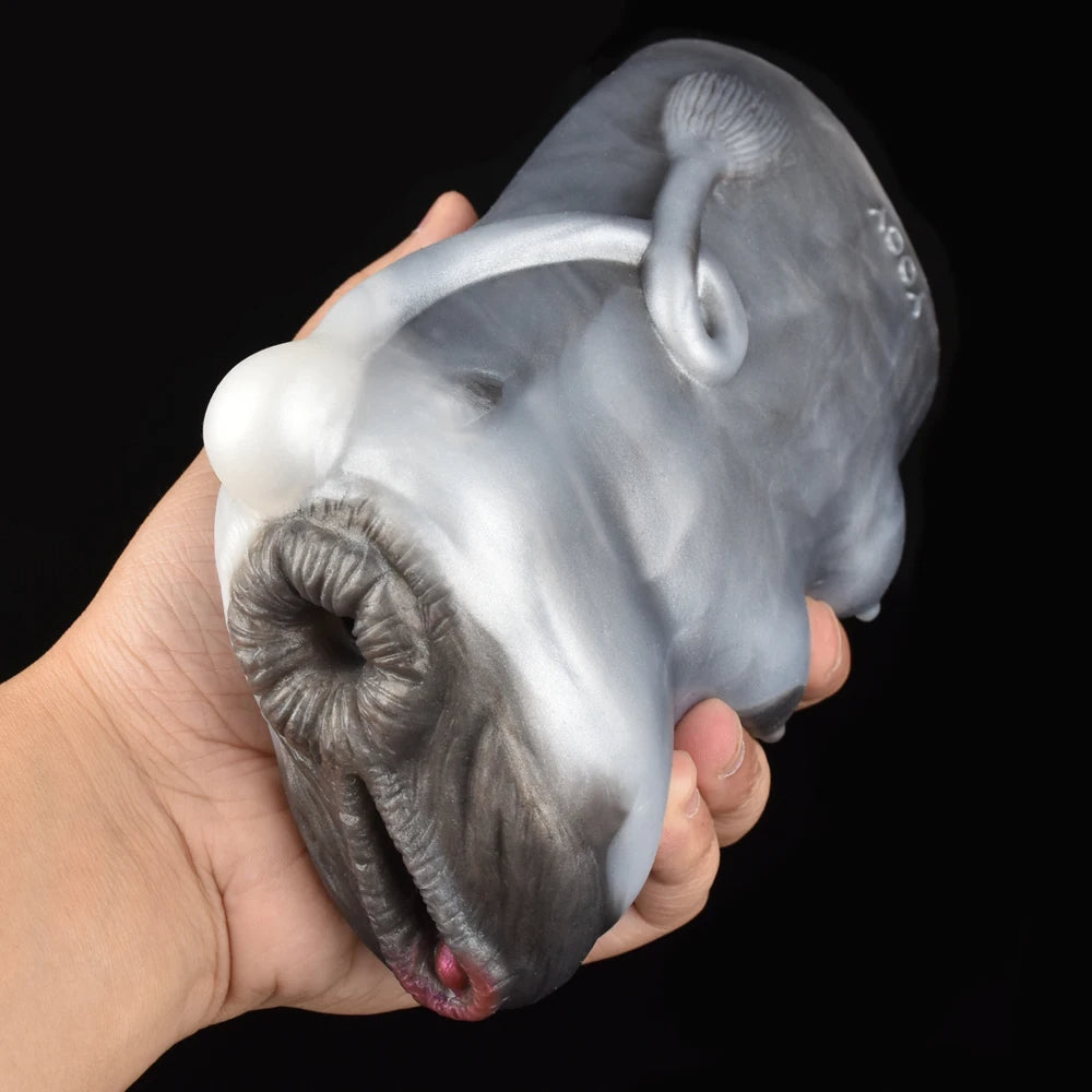 Cow Pocket Pussy — Dual-Channel Fetish Masturbator | Premium Platinum Silicone