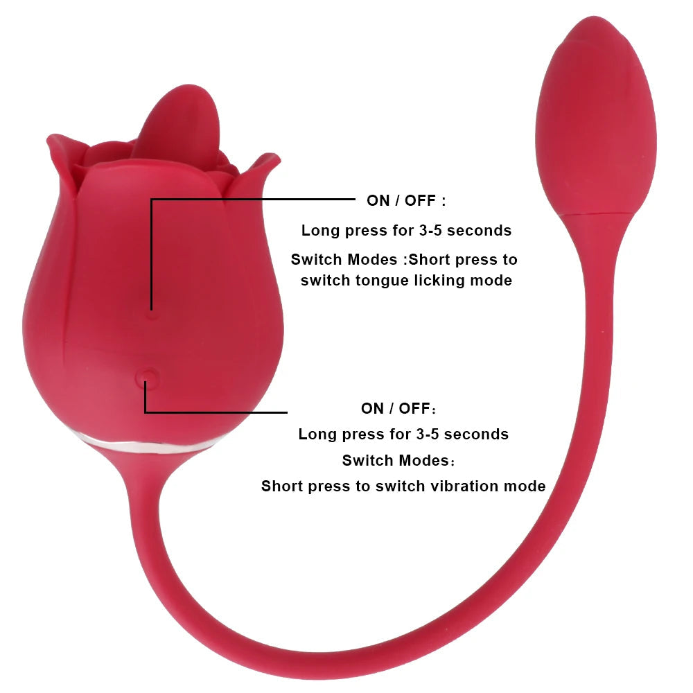 Rose Clit Clamp Panty Egg Vibrating Anal Orgasm - Dual End Clitoral Vibrator Sex Toys for Women