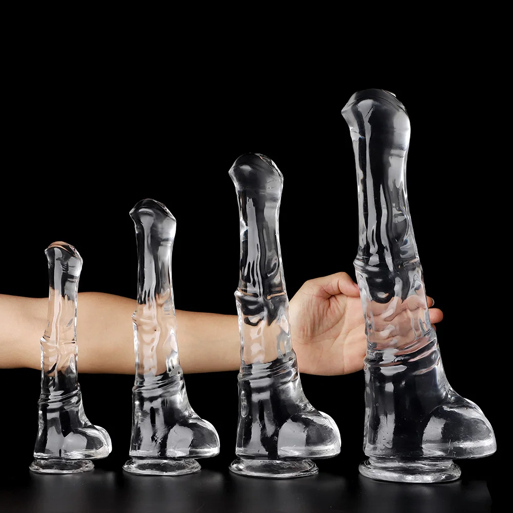 Crystal Realistic Horse Dildo Women Masturbator - Jelly Suction Cup Animaldildo Anal Orgasm