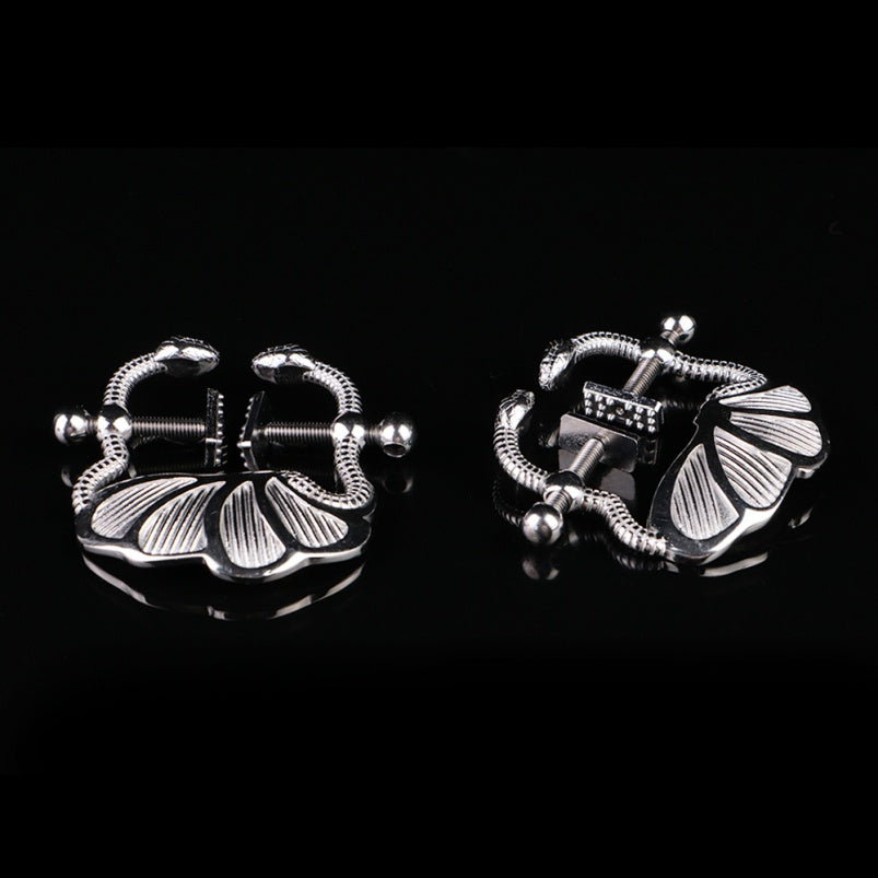 Strap-On Metal Nipple Clamps Bettie Bondage- Ideal for Couples Sexual Tease BDSM Toys
