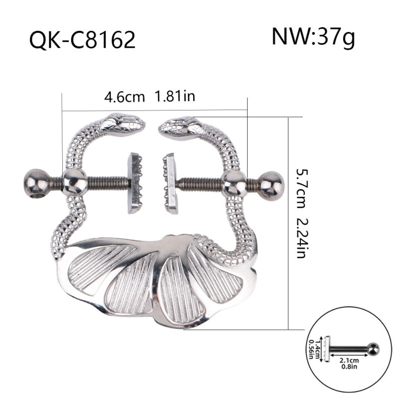 Strap-On Metal Nipple Clamps Bettie Bondage- Ideal for Couples Sexual Tease BDSM Toys