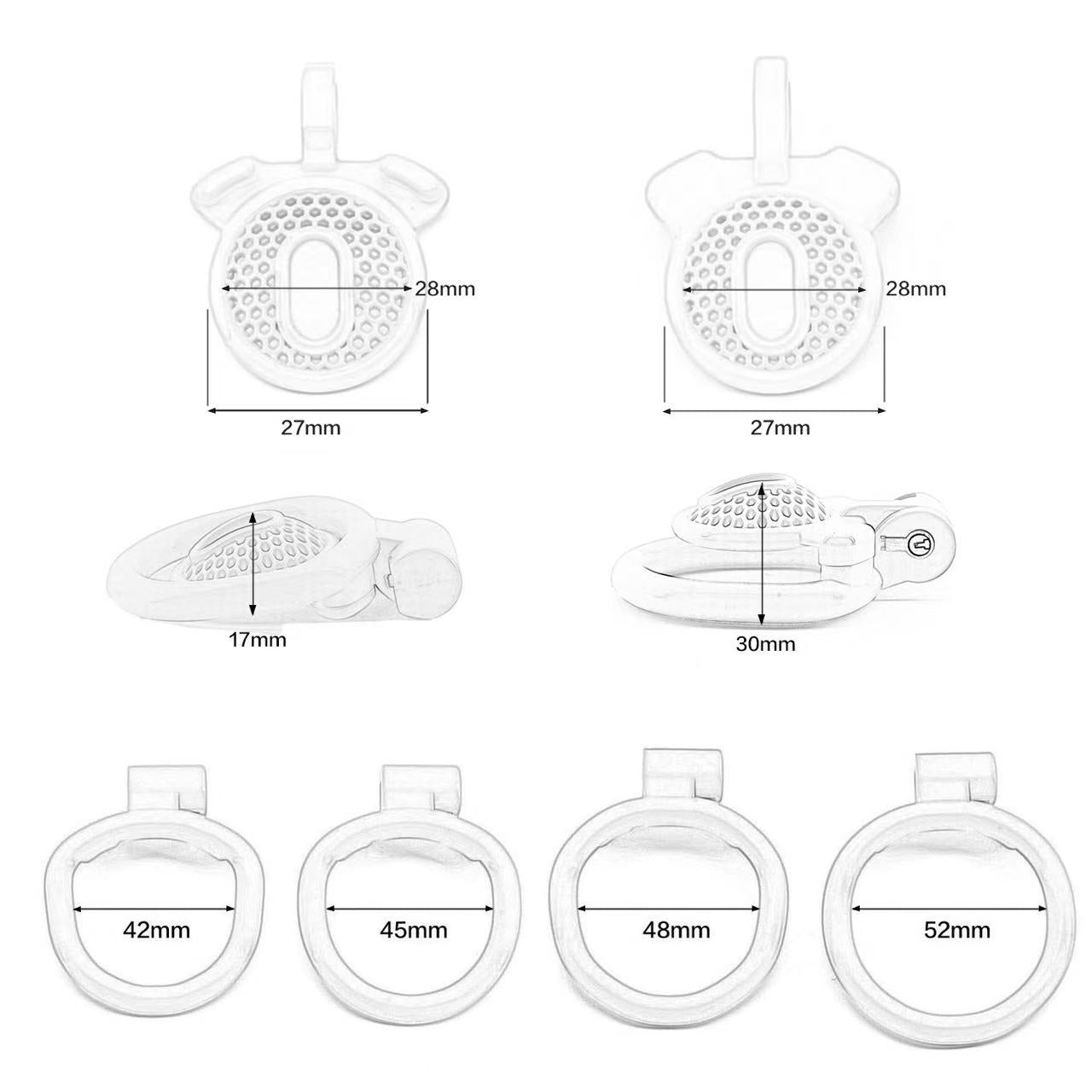 Mesh inverted Chastity Lock