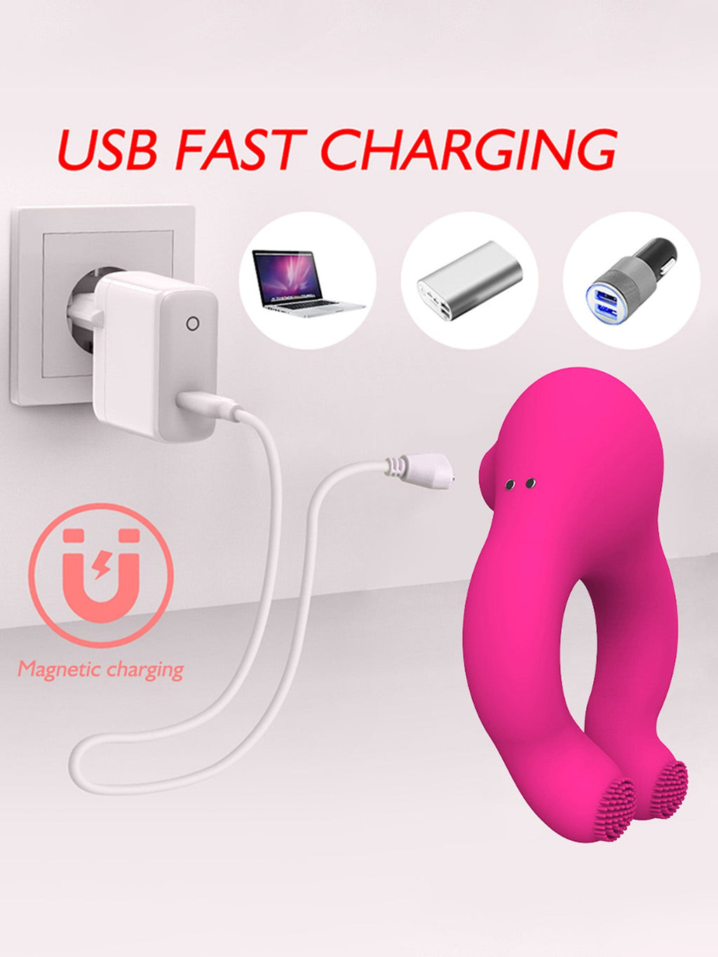 Female Oral Sex Sucking Vibrator - Male Penis Cock Ring Clit Clamp Couple Sex Toys