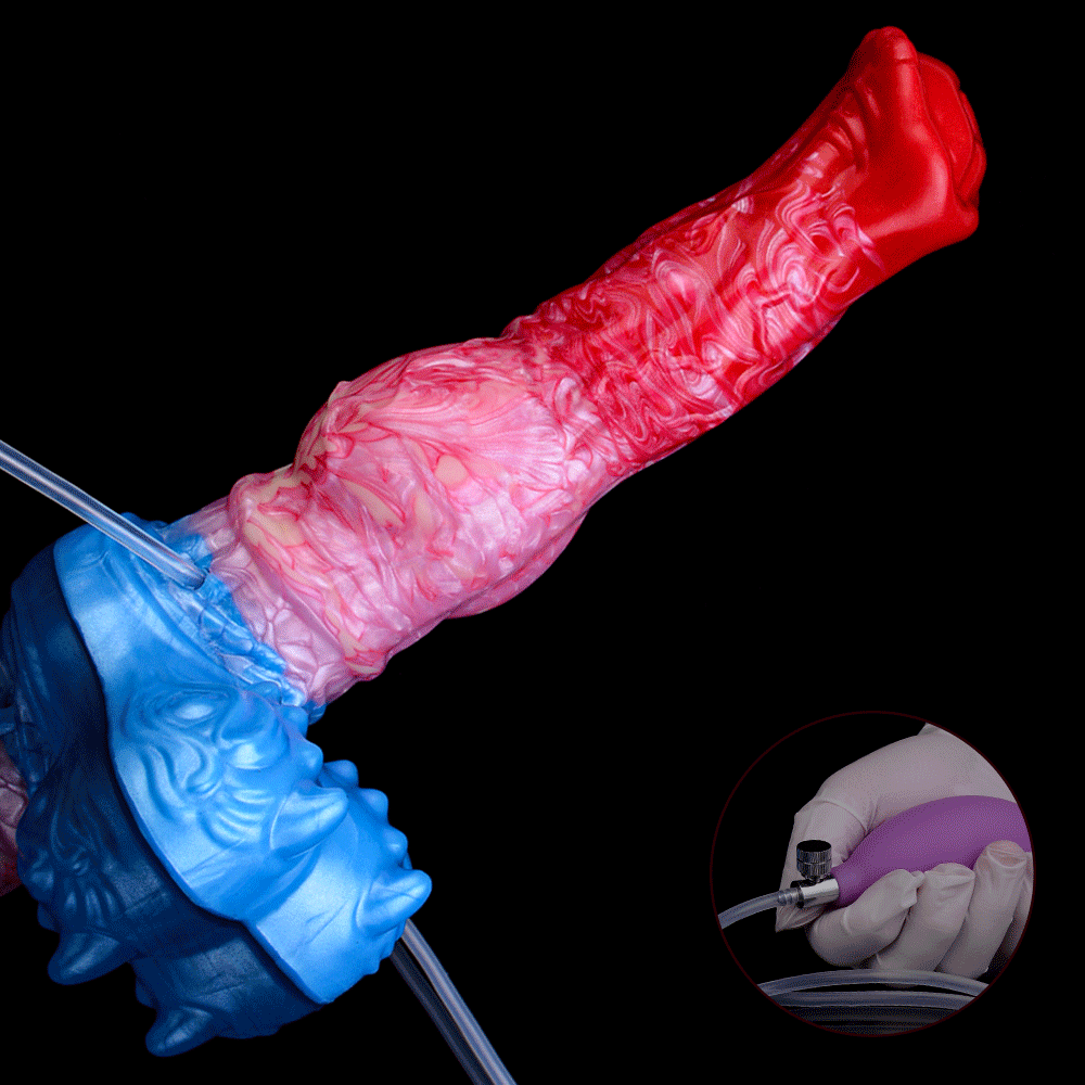 Fantasy Inflatable Squirting Dildo Anal Butt Plug - Silicone Soft Horse Dildos Sex Toys for Women Men