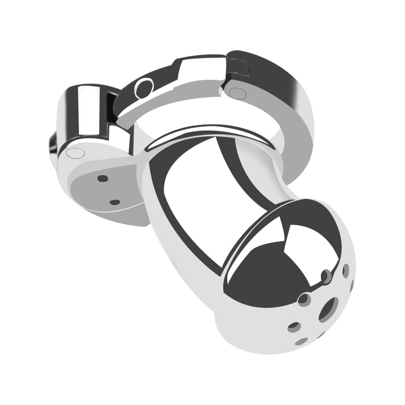 Mushroom Head Metal Chastity Cage – Fully Enclosed with Internal Lock & Adjustable Ring