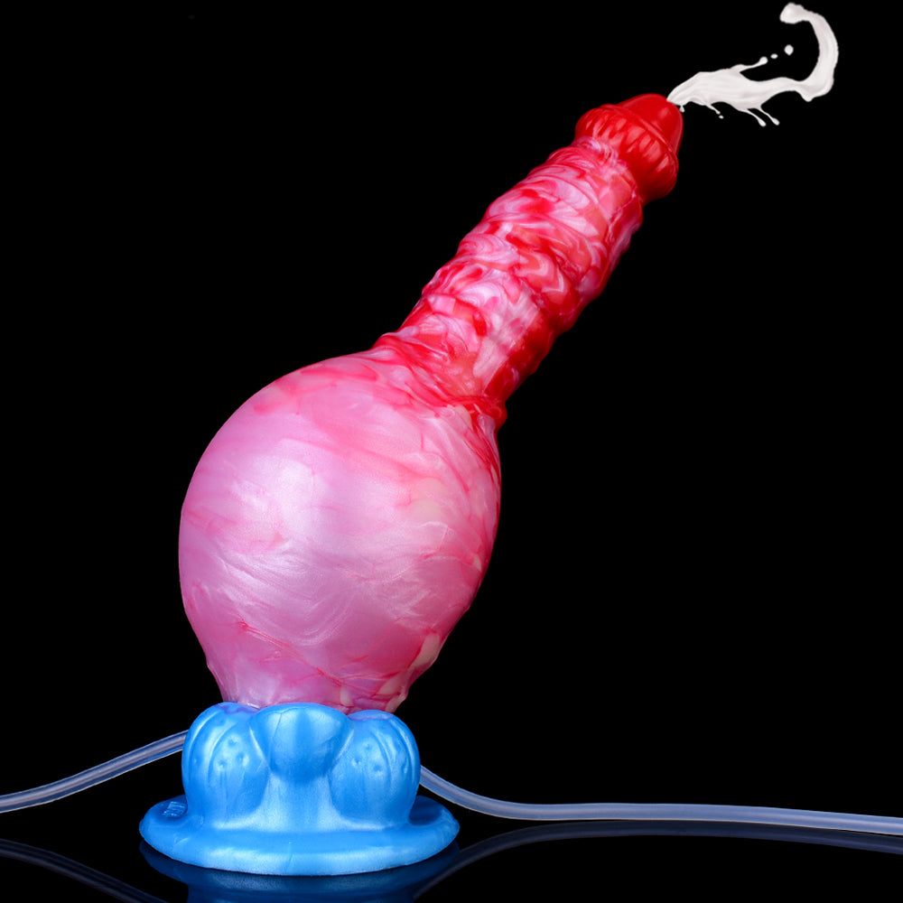Squirting Inflatable Dog Dildo Butt Plug - Strapon Pegging Prostate Massager Sex Toys for Women