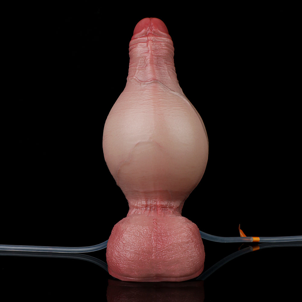 Thick Realistic Dildo Inflatable Ejaculating Butt Plug - Small Glans Lifelike Silicone Anal Sex Toys