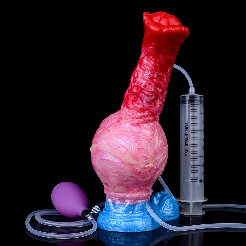 Fantasy Inflatable Squirting Dildo Anal Butt Plug - Silicone Soft Horse Dildos Sex Toys for Women Men