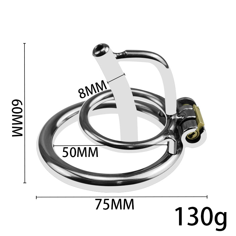 Metal Chastity Cage – Minimal Design with Urethral Tube