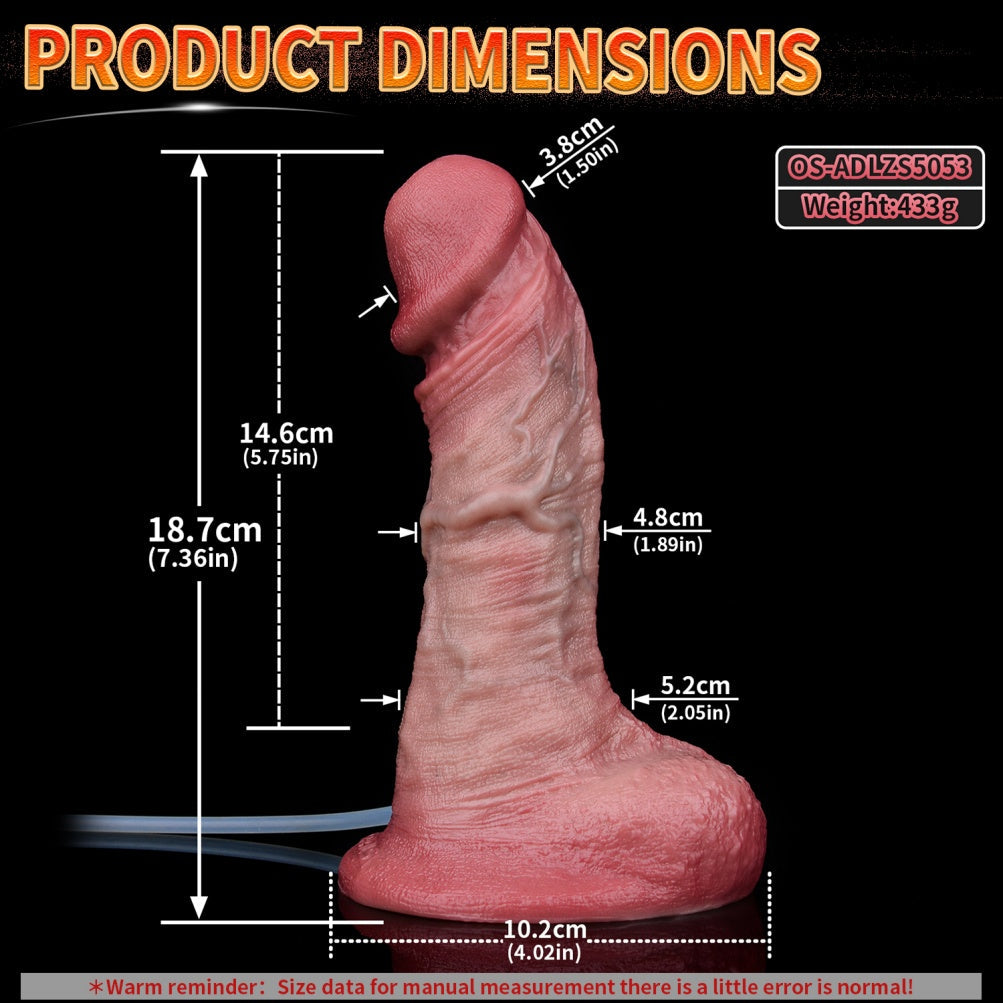 Domlust Squirting Realistic Dildo – Dual Density Silicone | G-Spot Ejaculating Suction Cup Toy