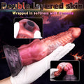 Blood-Red Dragon Dildo | 9" Flared Knot Monster Cock | Dual-Density Silicone | Domlust