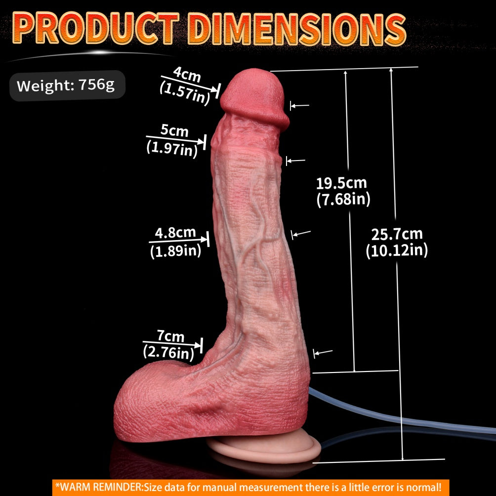 10-Inch Bareskin Squirting Dildo – Dual-Density Flesh Silicone, NobleSculpt | Domlust