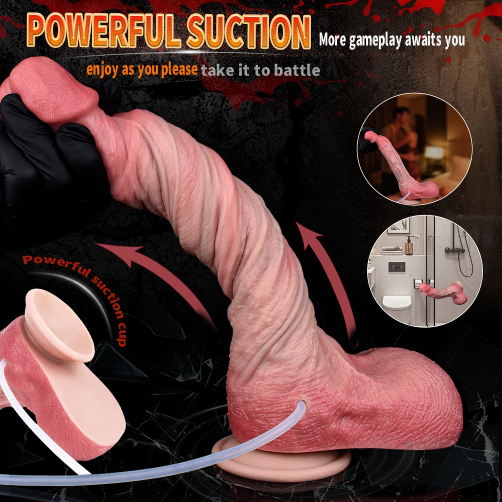 10-Inch Bareskin Squirting Dildo – Dual-Density Flesh Silicone, NobleSculpt | Domlust