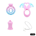 Succubus Heart Chastity Cage – ABS Male Chastity Device with Plate | Short & Long Cage | 3 Ring Sizes | Optional Three-Way Belt