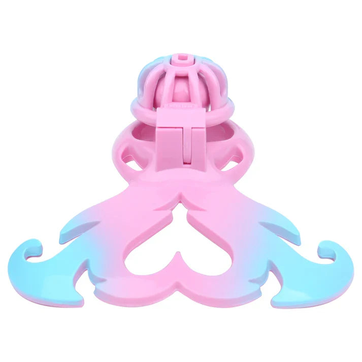 Succubus Heart Chastity Cage – ABS Male Chastity Device with Plate | Short & Long Cage | 3 Ring Sizes | Optional Three-Way Belt