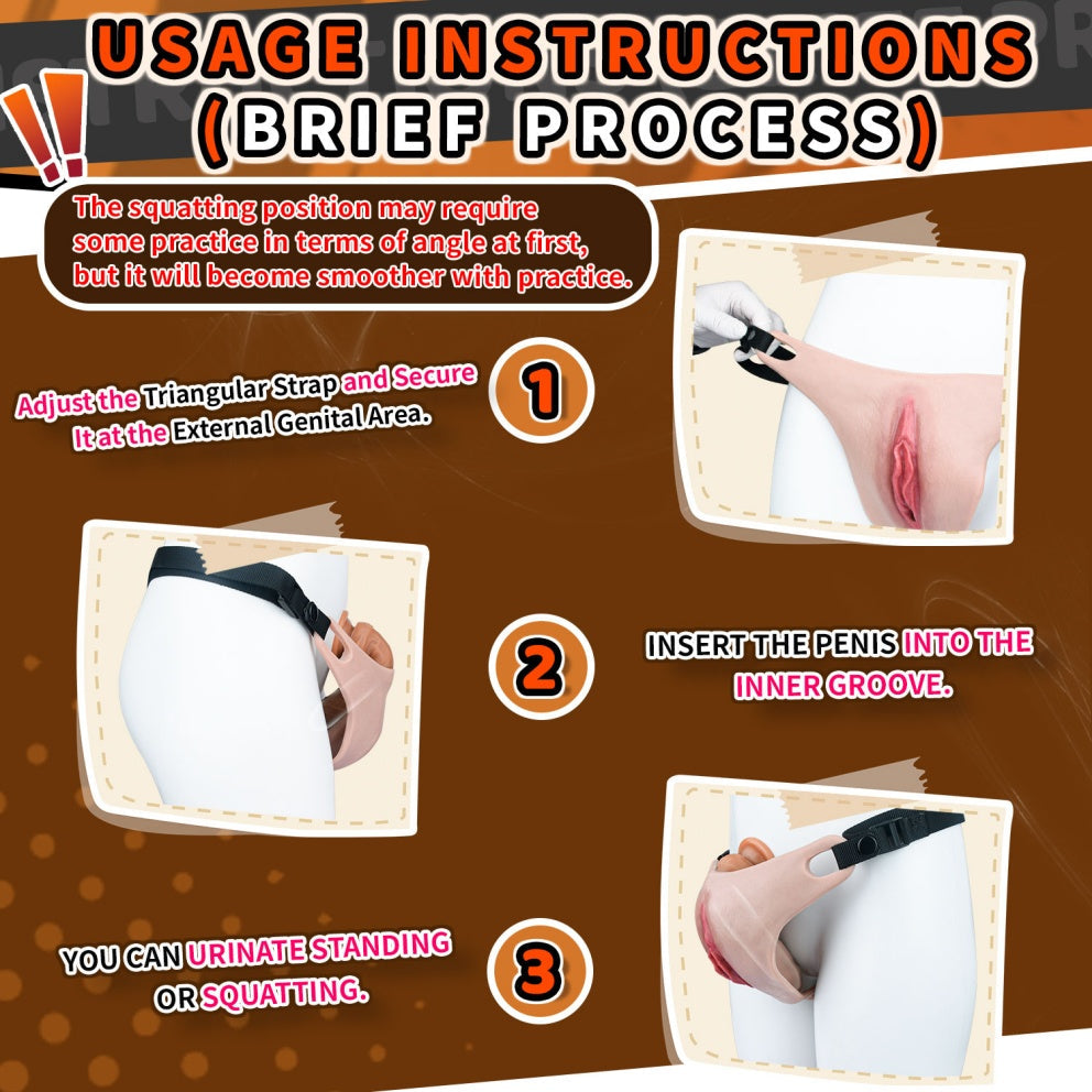 Realistic Silicone Fake Vagina Pussy Pants for Crossdressing | Platinum-Cured Wearable Artificial Vagina with Strap-On Harness