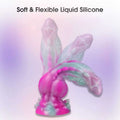 Monster Dog Dildo – Suction Cup Platinum Silicone | 9 Inch Fantasy Swirl | Ribbed Shaft | Domlust