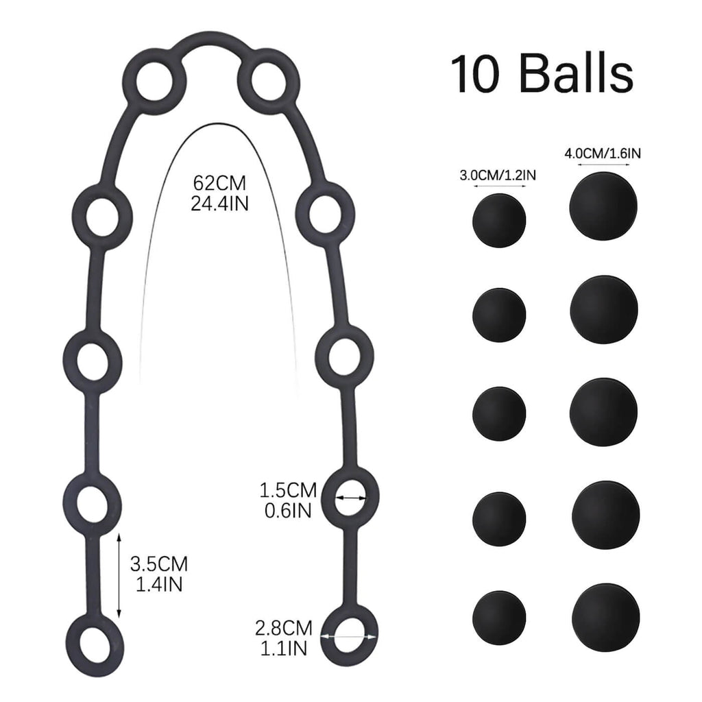 Tether - Anal Beads Trainer- Anal Balls - Custom Sizes