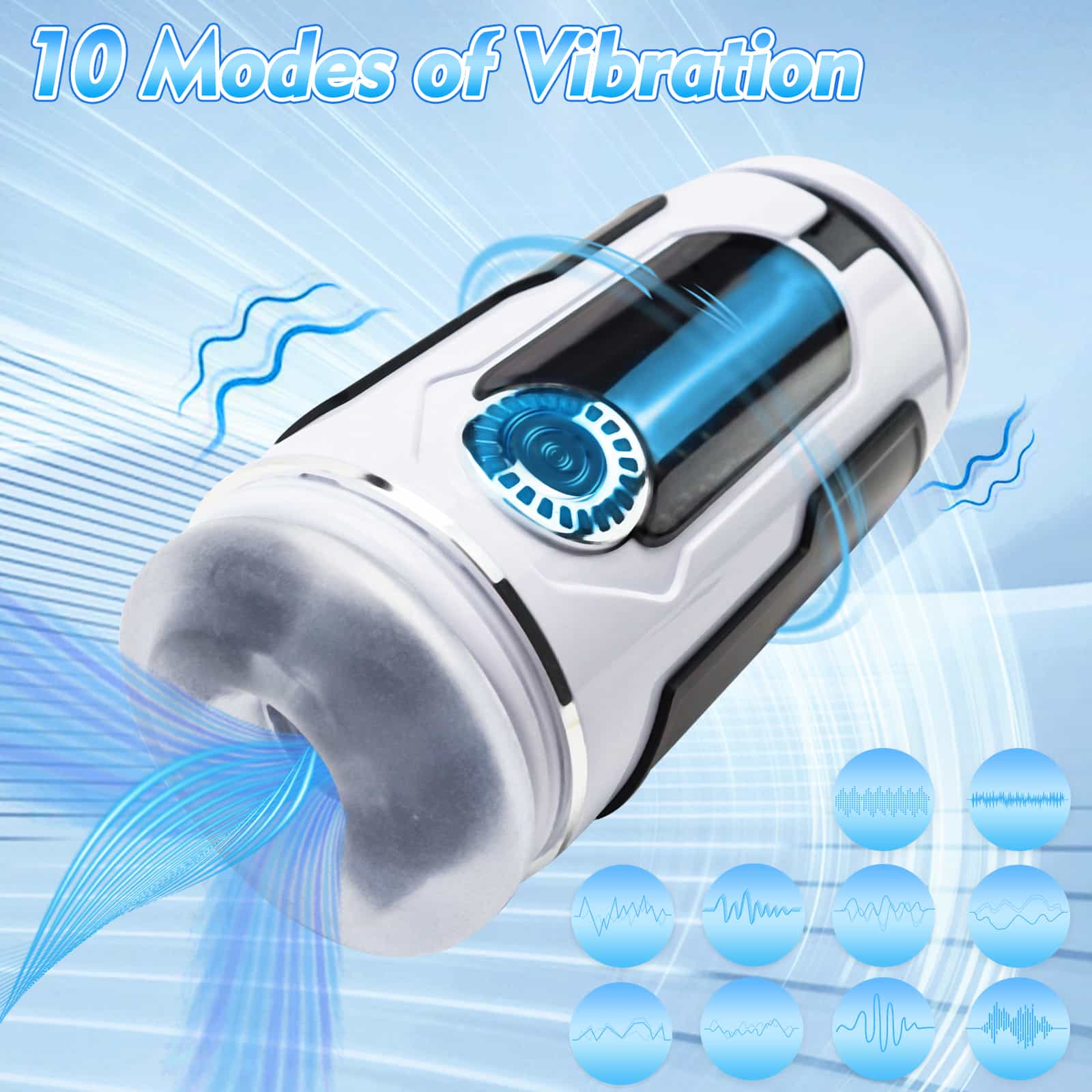10 Vibration Modes Penis Sleeve Male Vibrating Masturbator - Tarisss Sex Toy Store