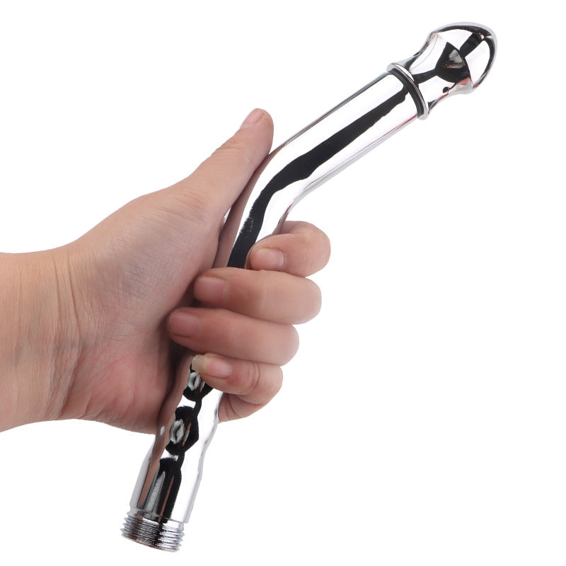 Metal Bidet Anal Douche Cleansing Kit - Faucet Enema Stainless Butt Cleaner with 3 Changing Head