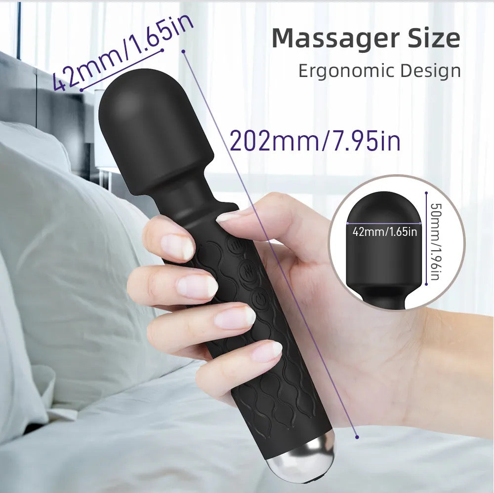 Chastity Vibrator Magic Wand – 8 Speeds, 20 Patterns, Waterproof & Rechargeable