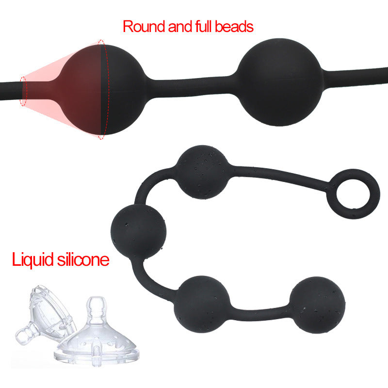 Long Anal Beads Butt Plug - Silicone Balls Vagina Anal Sex Toy for Women Men Masturbation