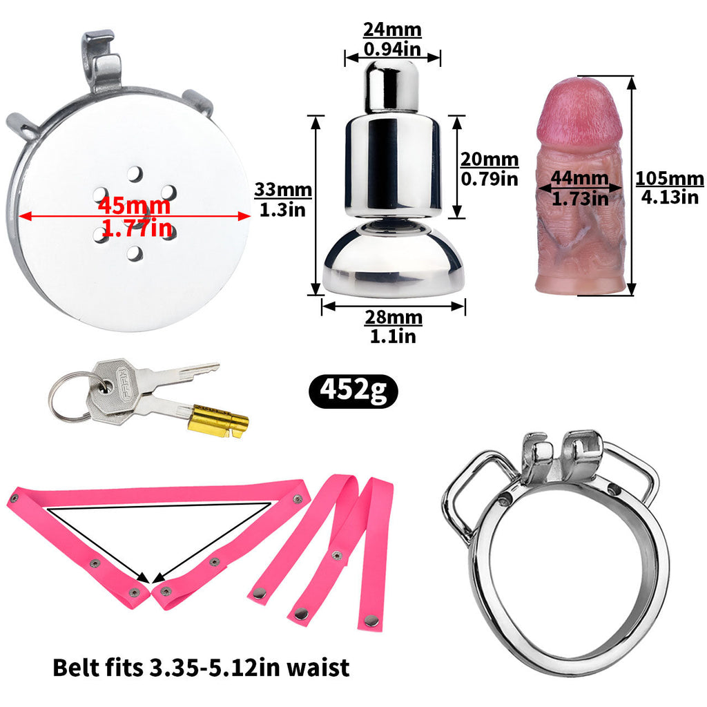 Inverted Cock Cage – Flat Sissy Silicone Dildo Chastity Lock