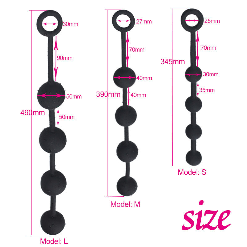 Long Anal Beads Butt Plug - Silicone Balls Vagina Anal Sex Toy for Women Men Masturbation