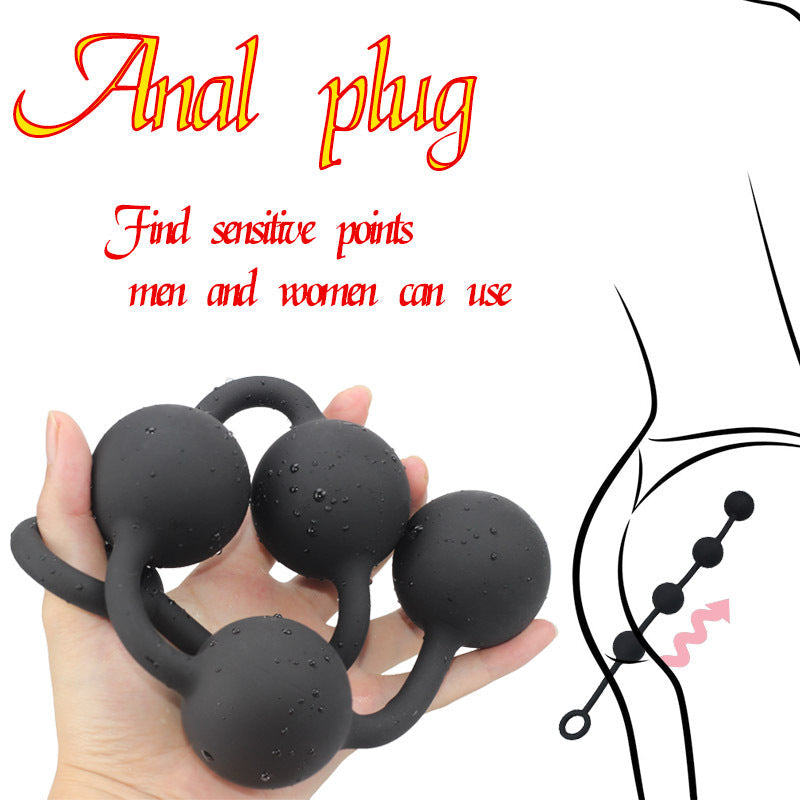 Long Anal Beads Butt Plug - Silicone Balls Vagina Anal Sex Toy for Women Men Masturbation