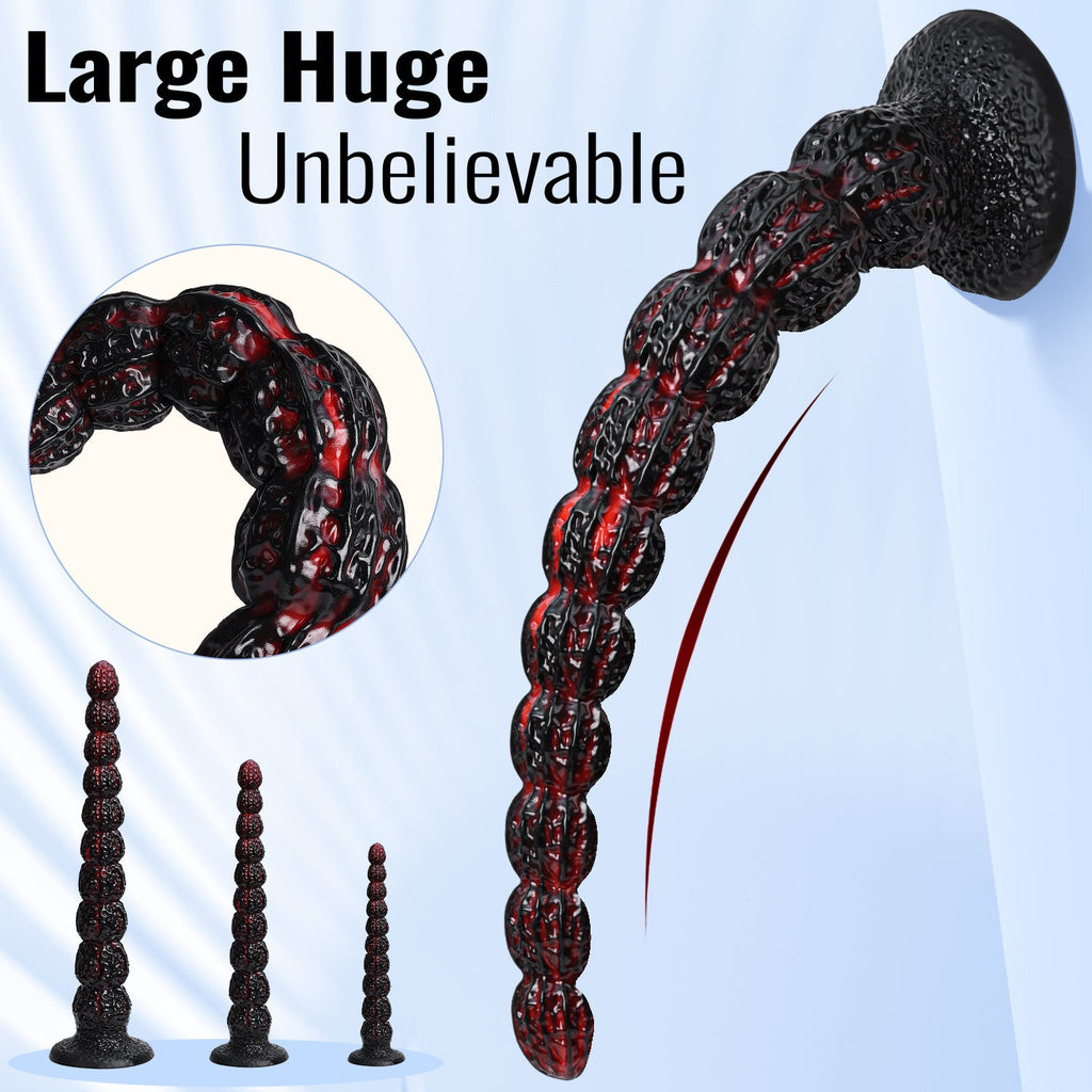 Ultra-Long Anal Bead Chain – Walnut Heavy Fetish Silicone Plug S/M/L | Domlust