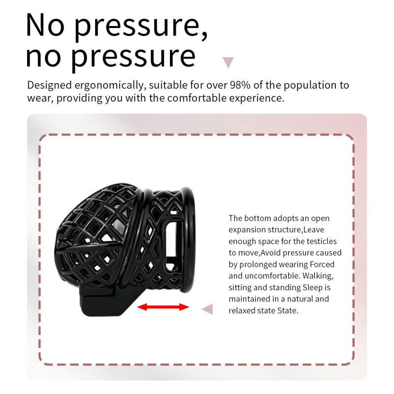 Resin Shaft-Only Chastity Cage | Ringless Breathable Coronal Ridge Fixation Design