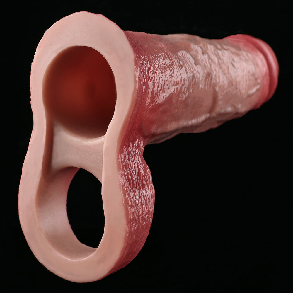 Realistic Penis Sleeve Sheath Sex Toys for Men - Open-end Hollow Dildo Dick Extender
