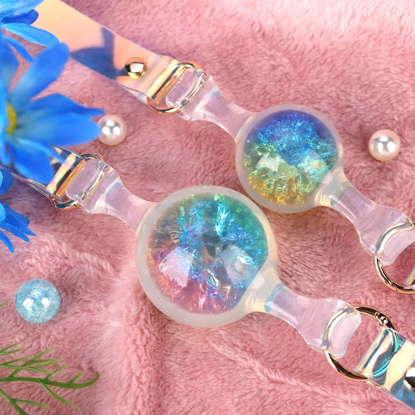 Colorful Crystal Ballgag | Soft Silicone BDSM Mouth Gag for Roleplay & Bondage Games