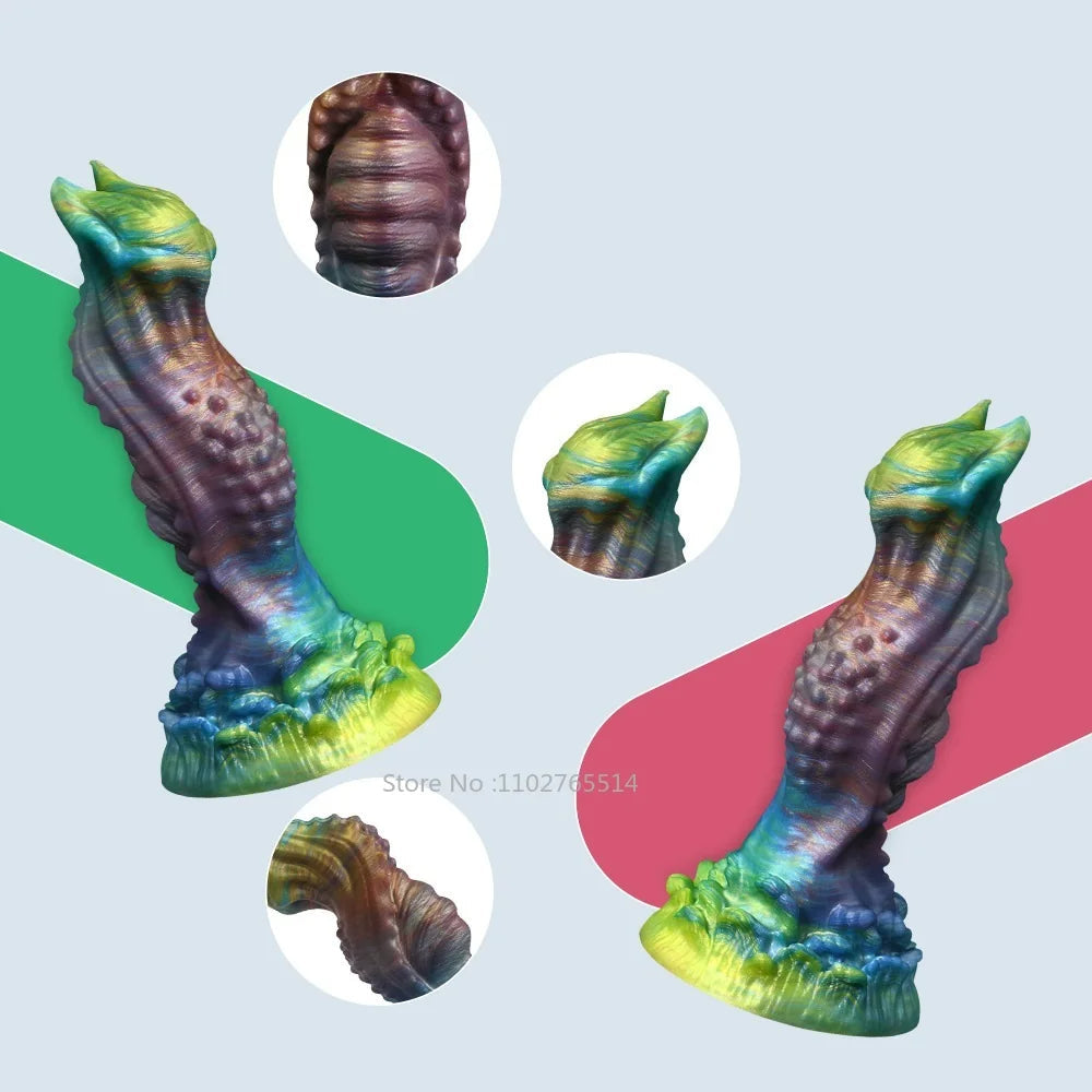 Alien Monster Dildo Butt Plug - Luminous Silicone Anal Dildo Male Female Sex Toys