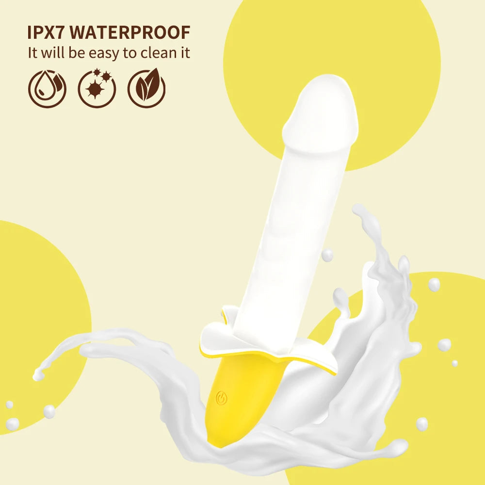 Thrusting Didlo Vibrator - Handheld Banana G Spot Prostate Massager