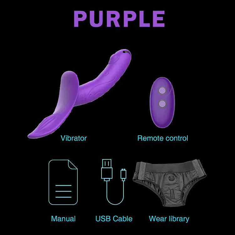 Remote Control Vibrating Strapon Dildo - Strap On Strapless Sex Toy for Women Masturbation