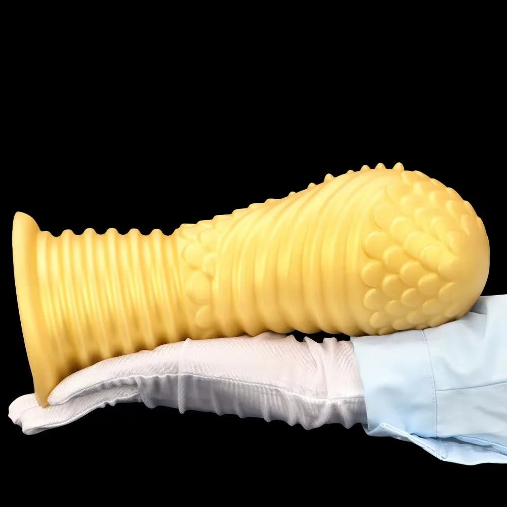 Big Giant Dildo Butt Plug - Golden Huge Knotted Dildos Anal Expansion Dilator Sex Toys