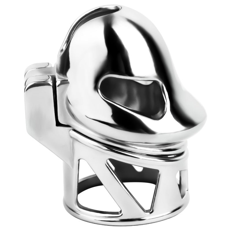 No Ball Ring Chastity Cage – Stainless Steel Lock, 9 Size Glans Fit, Discreet Wear