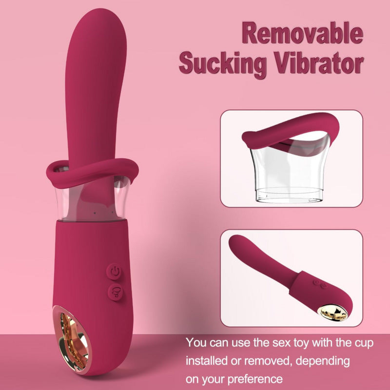 Big Tongue G Spot Vibrator - Mouth Suction Cup Clit Stimulator Female Sex Toys