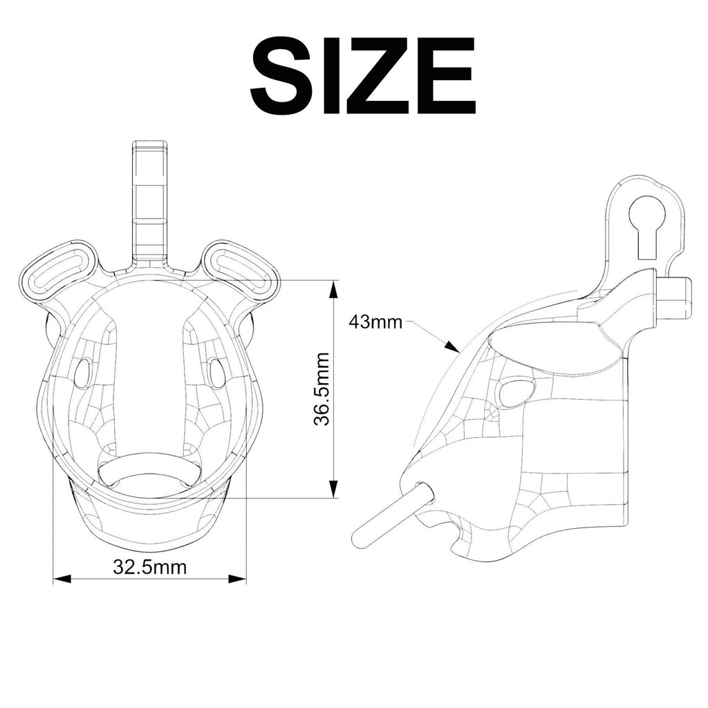 Red Bull Head Male Chastity Cage | Detachable Nose Ring & Leash-Compatible BDSM Device