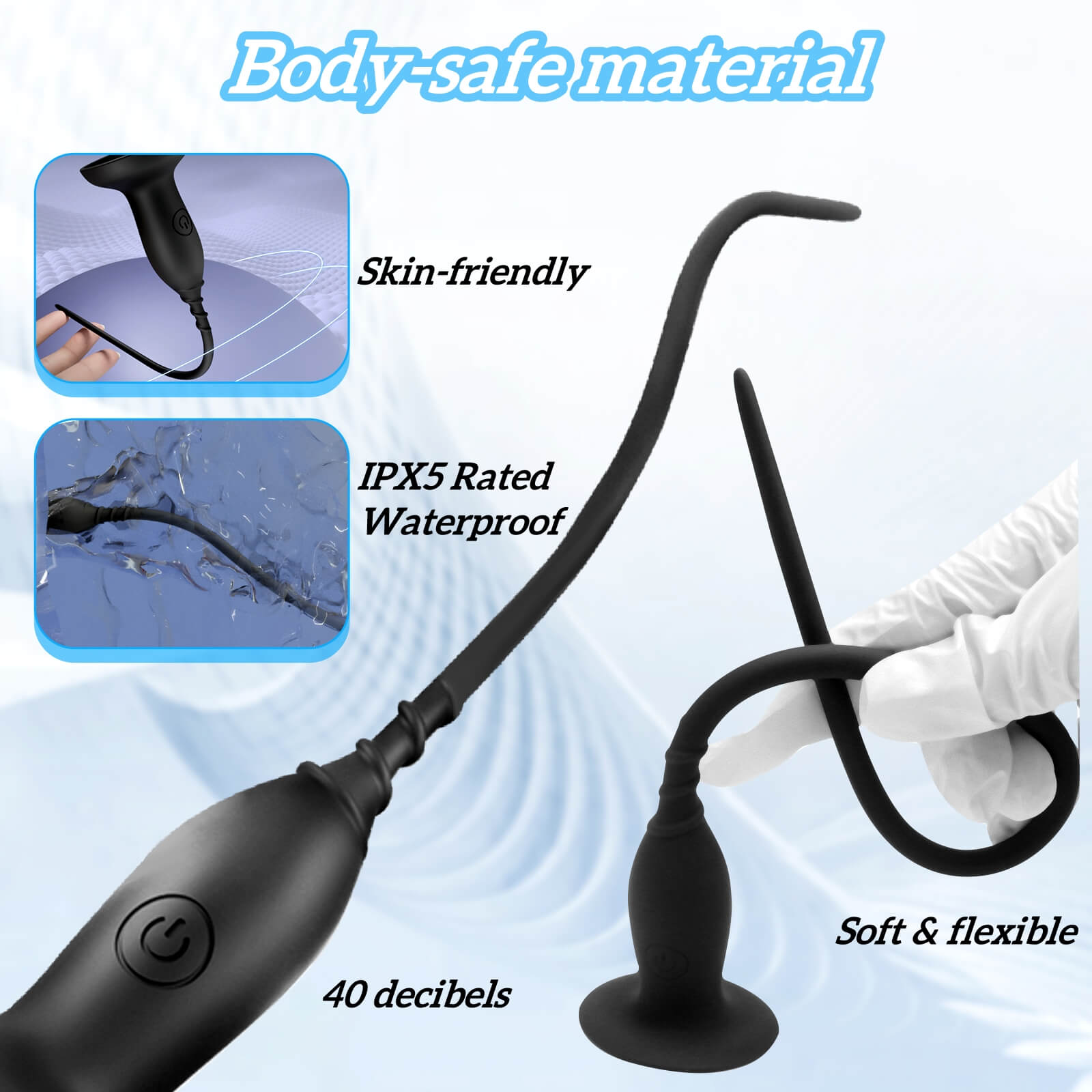 11 Inch Black Silicone Vibrating Penis Plug - Tarisss Sex Toy Store